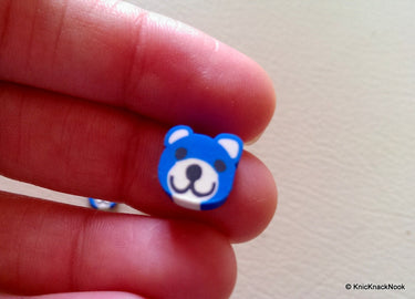 8 x Blue Bear Polymer Fimo Clay Beads